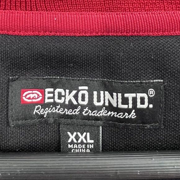 Vintage 90s Ecko Unltd Black Athletic Jacket Hip Logo Raised Letters - Picture 5 of 5